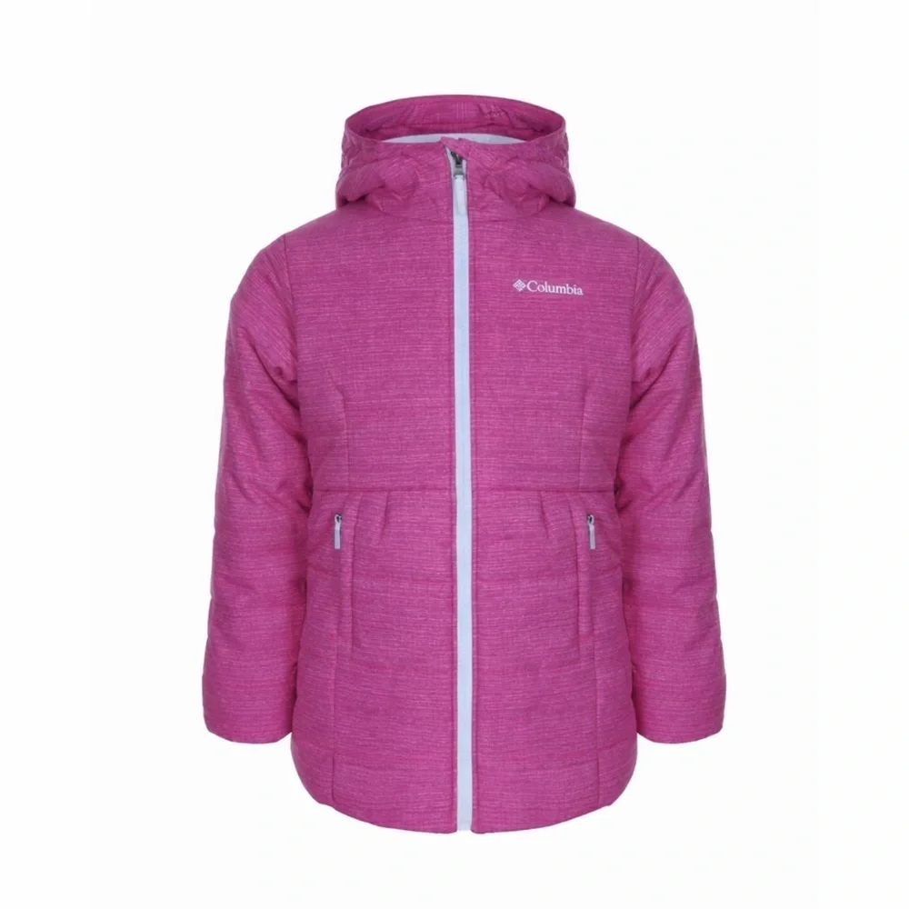 Columbia Girl’s Crystal Caves Insulated Winter Snow Mid Jacket L 14/16 Pink
